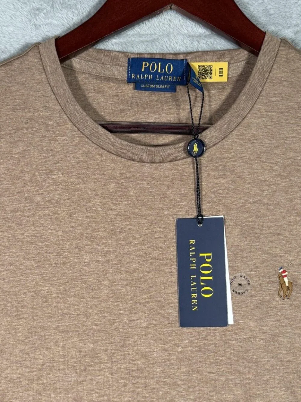Polo Ralph Lauren Shirt Mens M Brown Custom Slim Fit Classics Pony Tee Soft